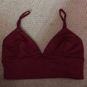 Burgundy crop top.